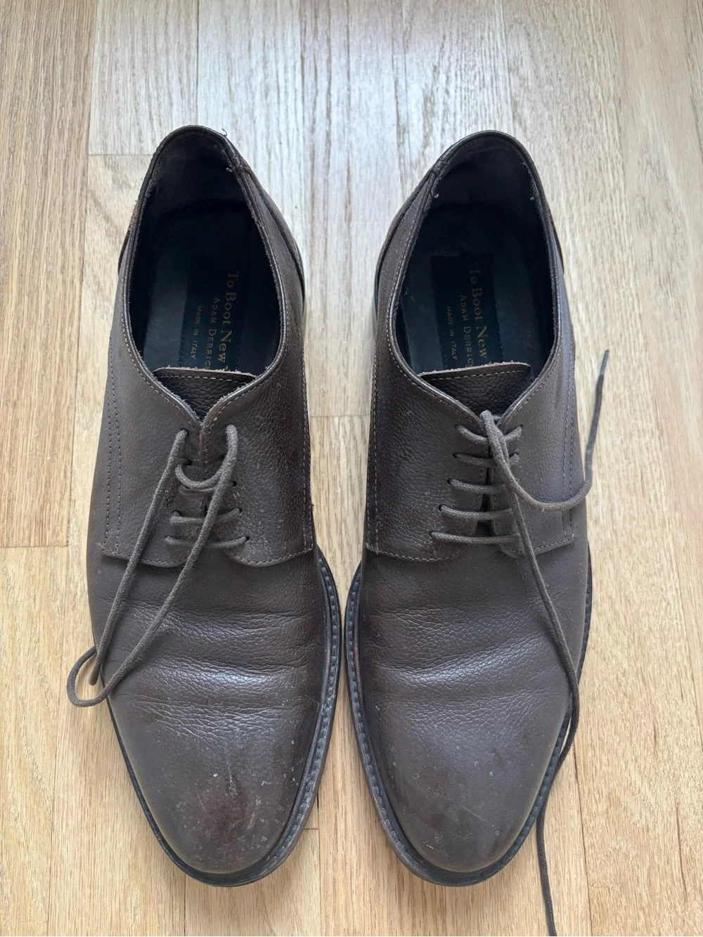 To Boot New York Brown Men's Leather Dress Shoes Made in Italy